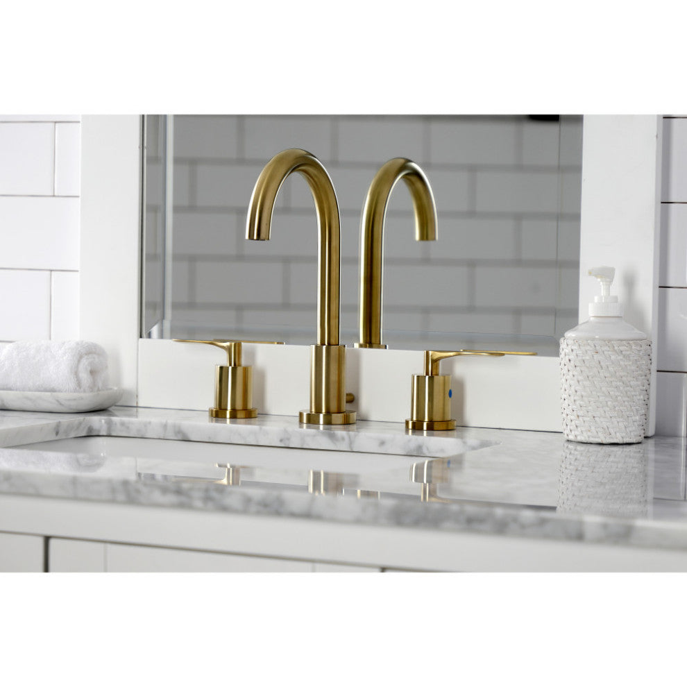 FSC8923SVL Widespread Bathroom Faucet With Brass Pop-Up, Brushed Brass