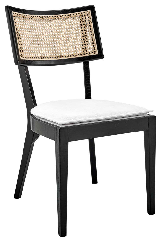 Caledonia Wood Dining Chair Set of 2, Black White