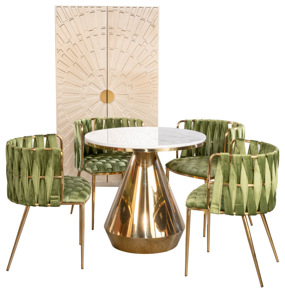 Gigi Marble Top Dining Bistro Table, Gold