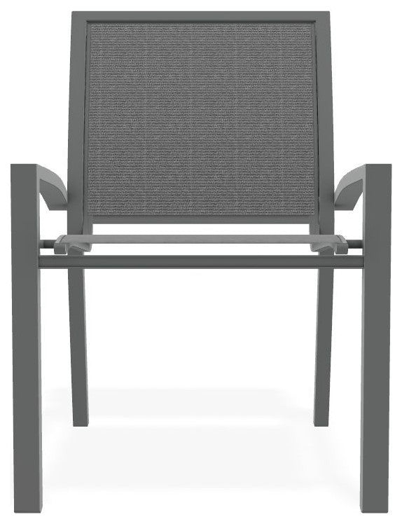 Kendall Sling Stackable Outdoor Dining Chair, Titanium/Graphite