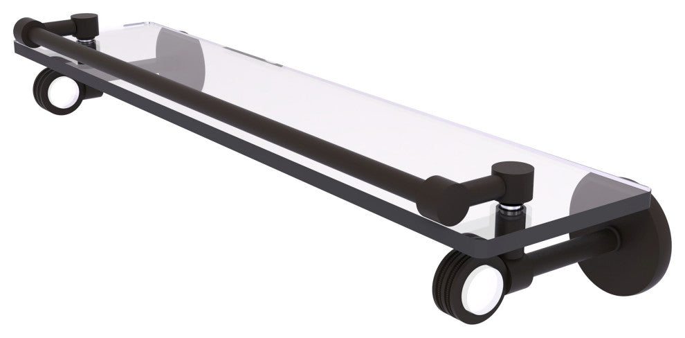 Clearview 22" Gallery Rail Glass Shelf with Dotted Accents, Oil Rubbed Bronze