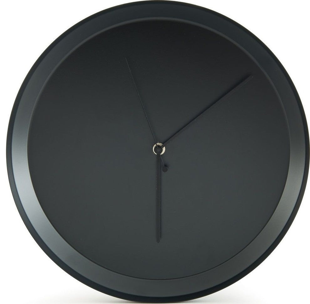 Atipico Dish Iron Wall Clock, Black Gray