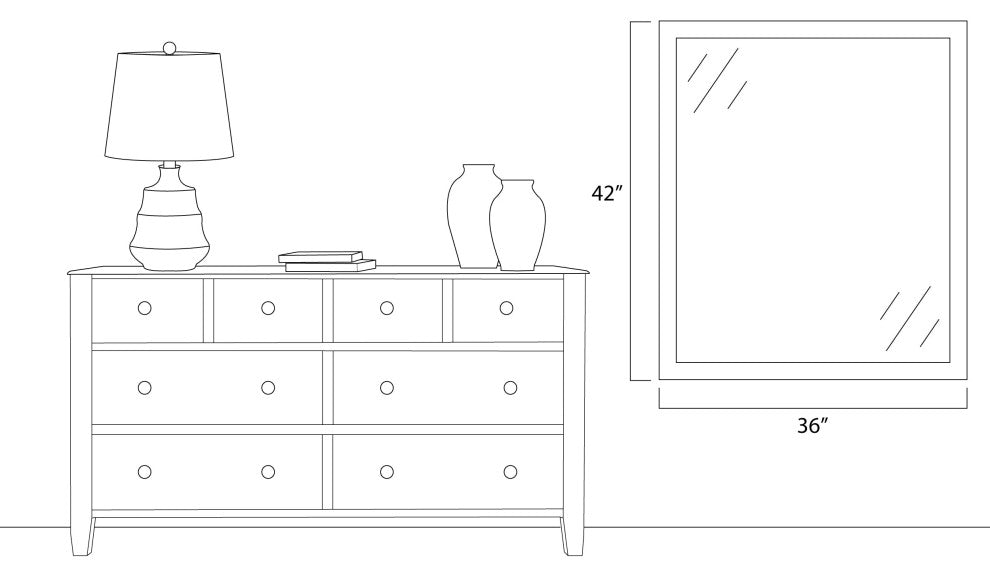 Woodford Framed Wall Mirror, Black, 36"x42"