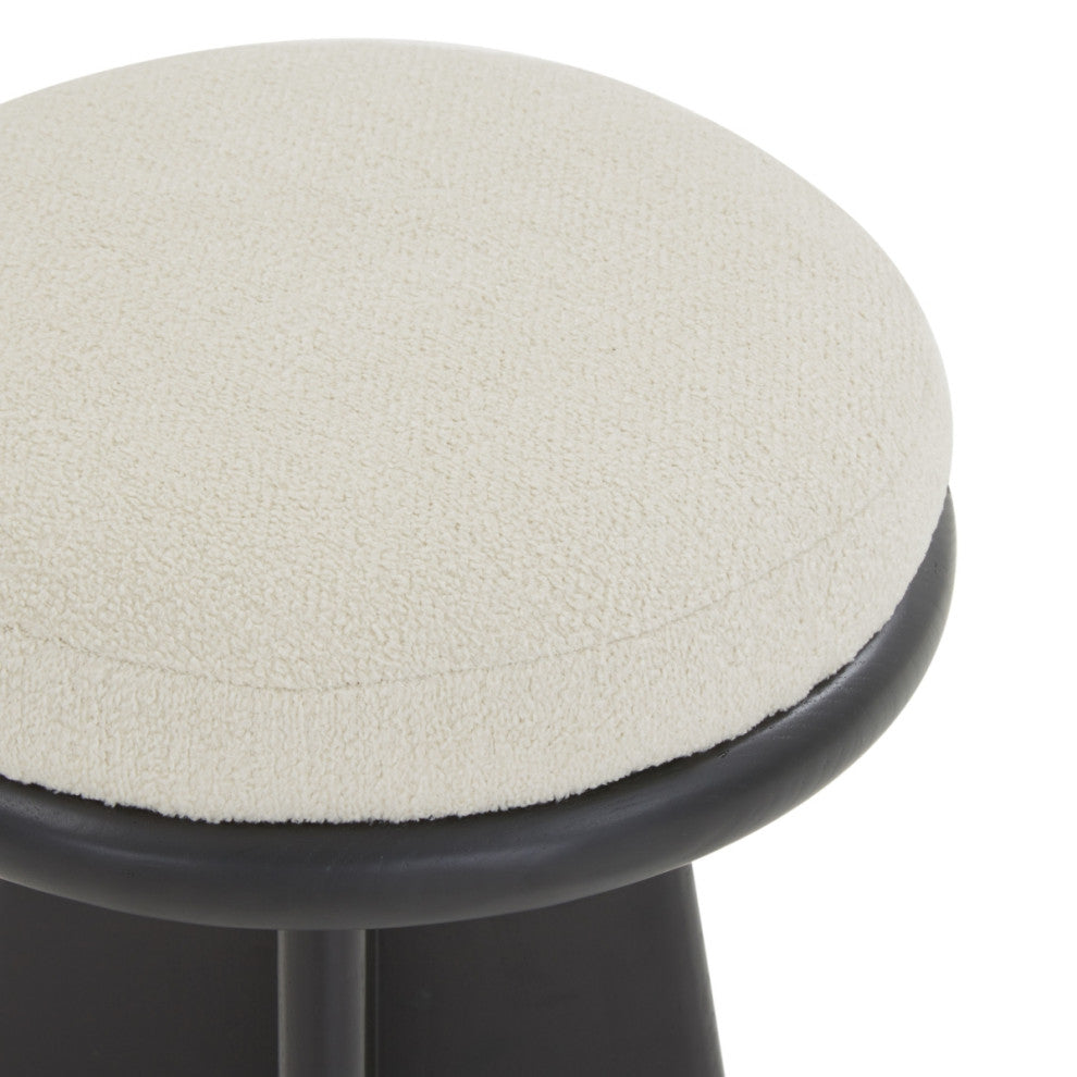 Safavieh Couture Bellarita Round Swivel Barstool, Ivory/Black