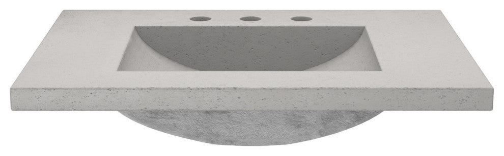 Palomar Vanity Top and Integral Sink, Ash, 30", 8" Widespread Cutout