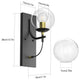 Mid Century black wall sconces modern globe glass vanity wall light fixture