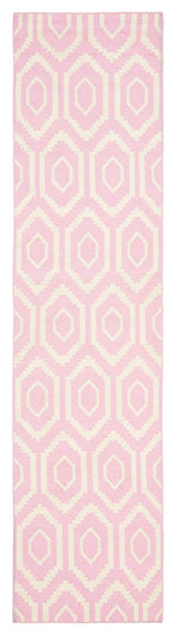 Safavieh Dhurries Dhu556C Geometric Rug, Pink/Ivory, 2'6"x6'0" Runner