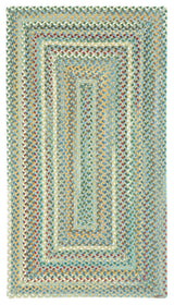 Sherwood Forest Concentric Braided Rectangle Rug, Light Blue, 8'6"x8'6"
