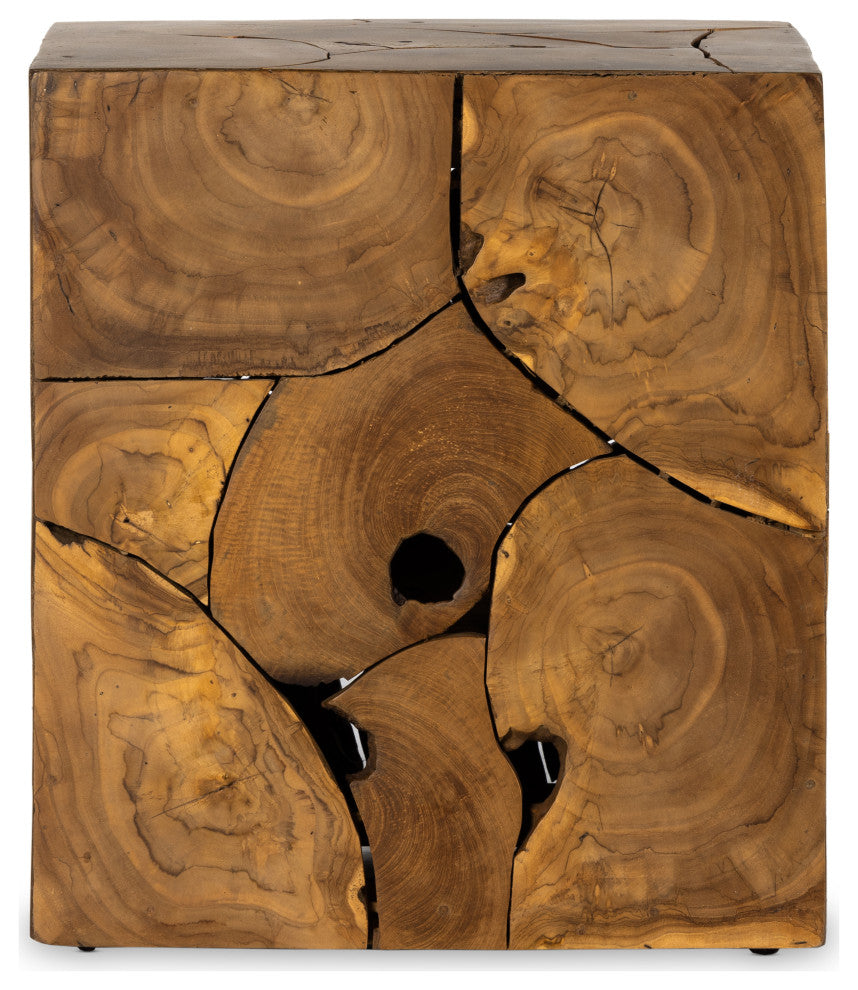 Tomlin Outdoor End Table-Teak Root