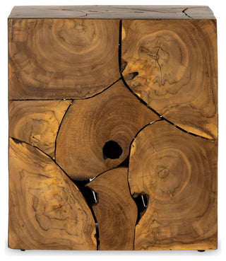 Tomlin Outdoor End Table-Teak Root