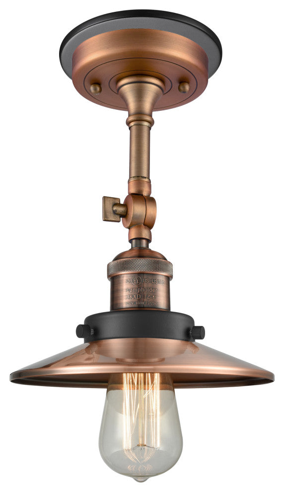 INNOVATIONS LIGHTING 203BP-ACBK-M3-AC Railroad 1 Light Sconce
