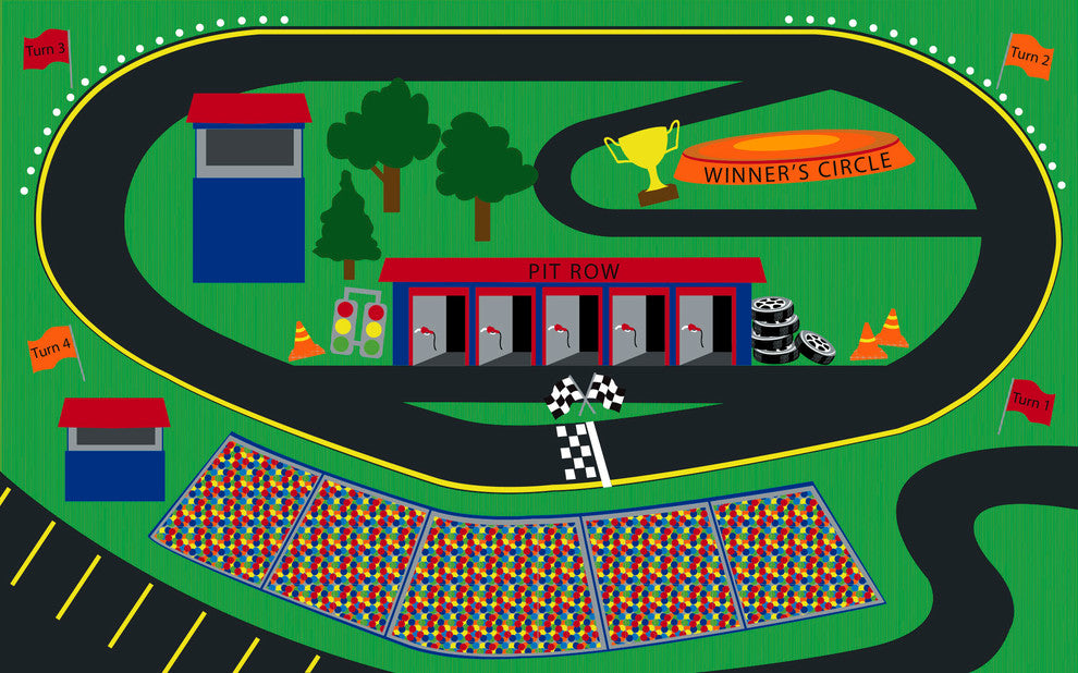 Racetrack Rug, 6'x8'6"