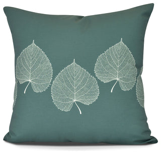 Leaf Print 2, Floral Print Pillow, Green, 26" x 26"