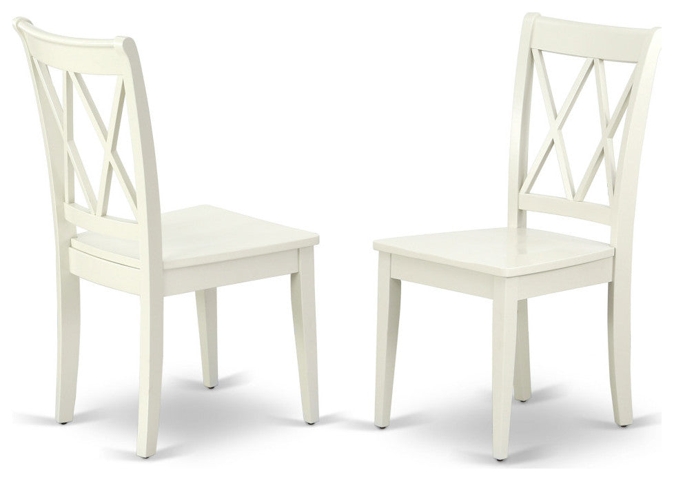 Hlcl5-Lwh-W 5Pc Round 42"Table And 4 Double X Back Chairs