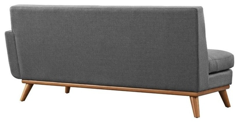 Modern Contemporary Right-Arm Loveseat , Gray, Fabric