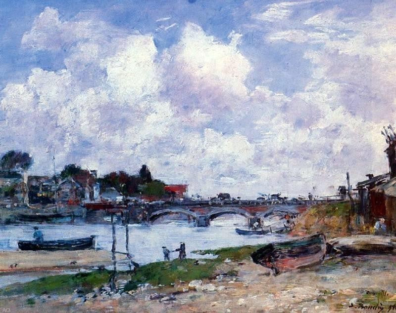 Eugene-Louis Boudin The Bridge over the Toques at Deauville Wall Decal