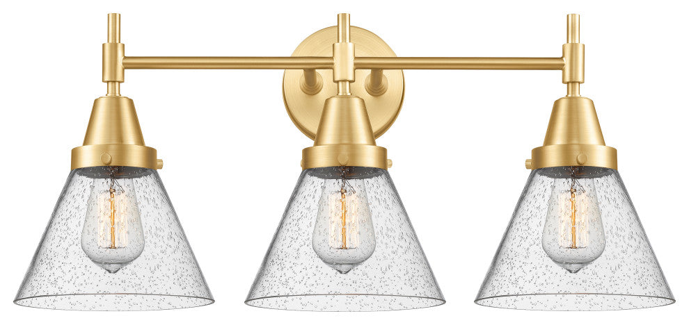 Innovations 447-3W-SG-G44 3-Light Bath Vanity Light, Satin Gold