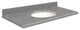 Quartz 31"x22" 1 Sink Vanity Top, Single Faucet Hole, Urban Grey, White Bowl