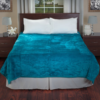 Heavy Plush Mink Blanket, Aqua