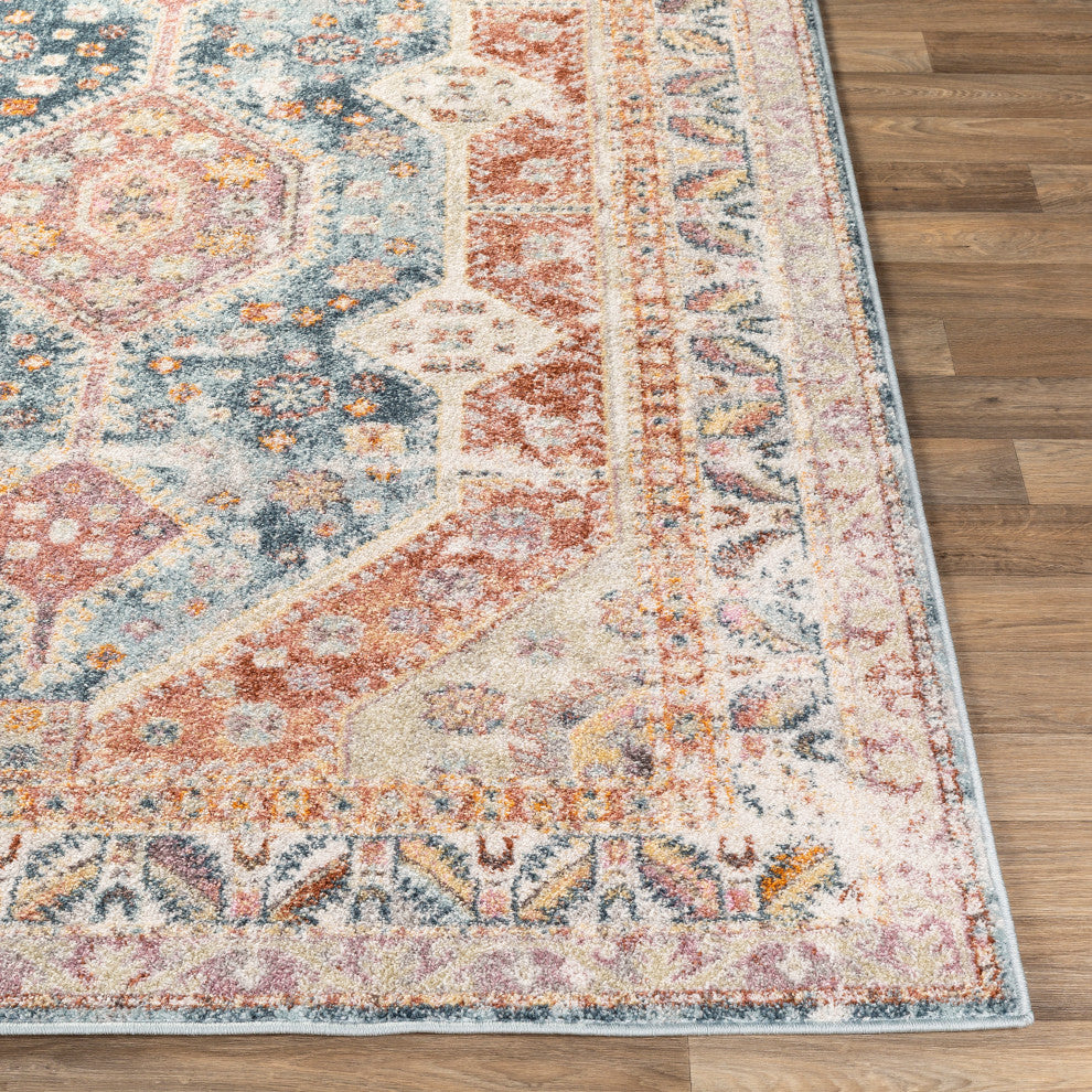 New Mexico NWM-2308 Rustic Rust/Blue 7'10"x10'3" Area Rug