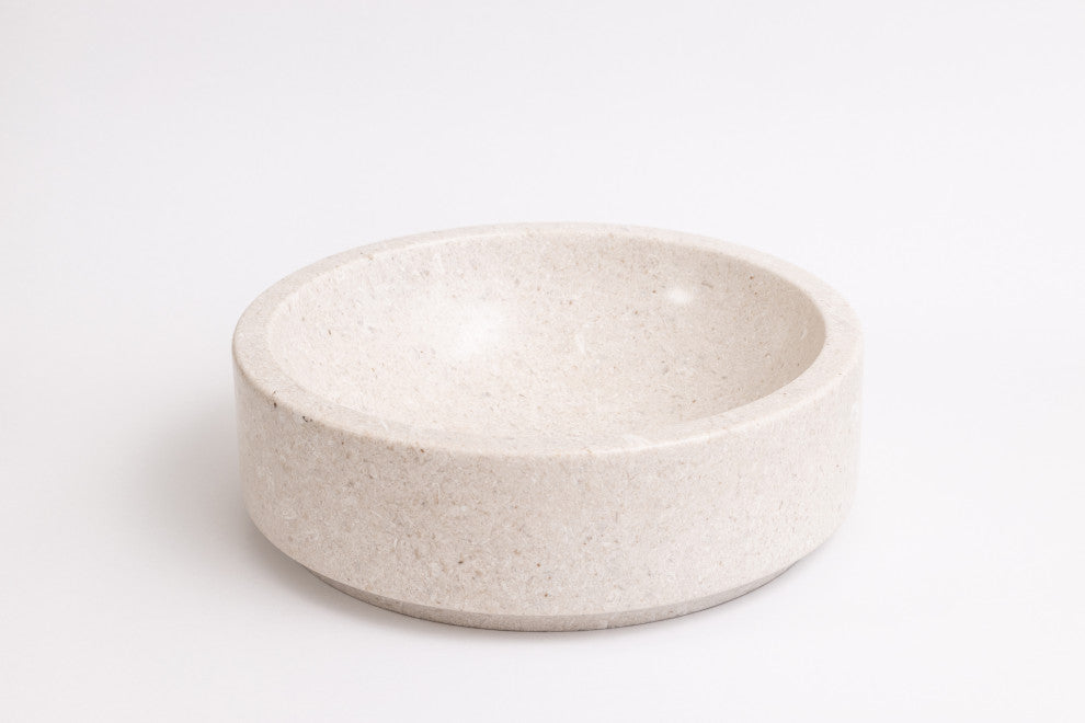 Natural Stone Vessel Bathroom Sink - Avalon Marble, Ojinaga