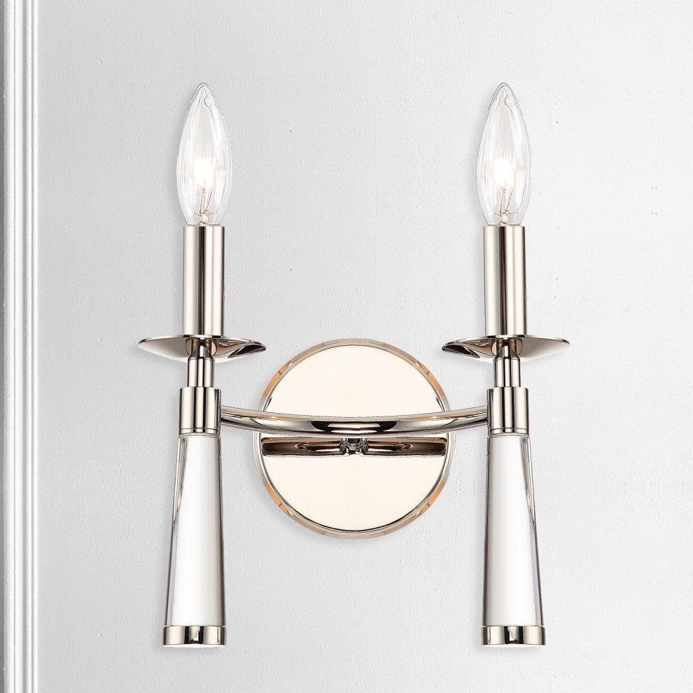Baxter 2 Light Polished Nickel Bronze Sconce