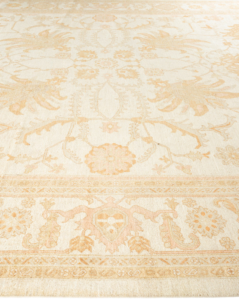 Eclectic, One-of-a-Kind Hand-Knotted Area Rug Ivory, 11' 10" x 17' 8"