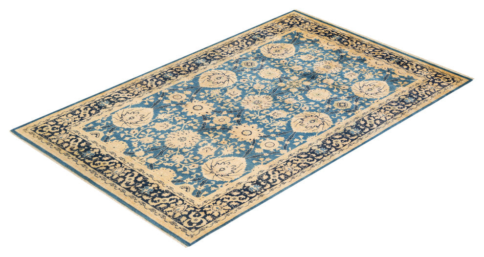 Taikkyi One-of-a-Kind Hand-Knotted Area Rug Light Blue, 5'0"x7'10"