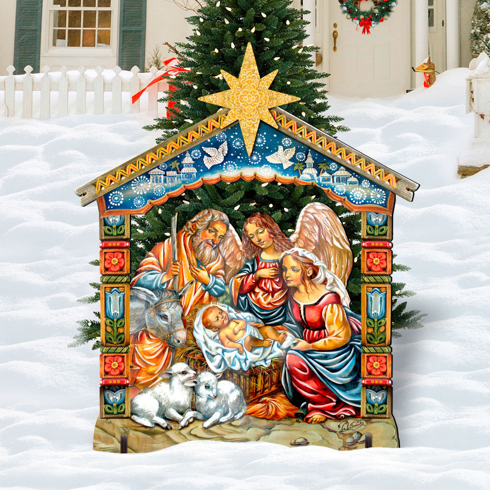 Outdoor Nativity 44 Inch Free Standing