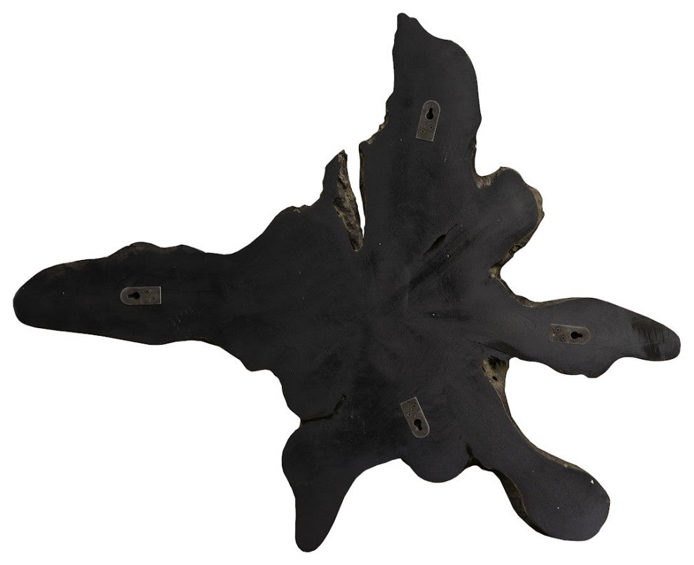Teak Slice Wall Art, Large, Dark Gray