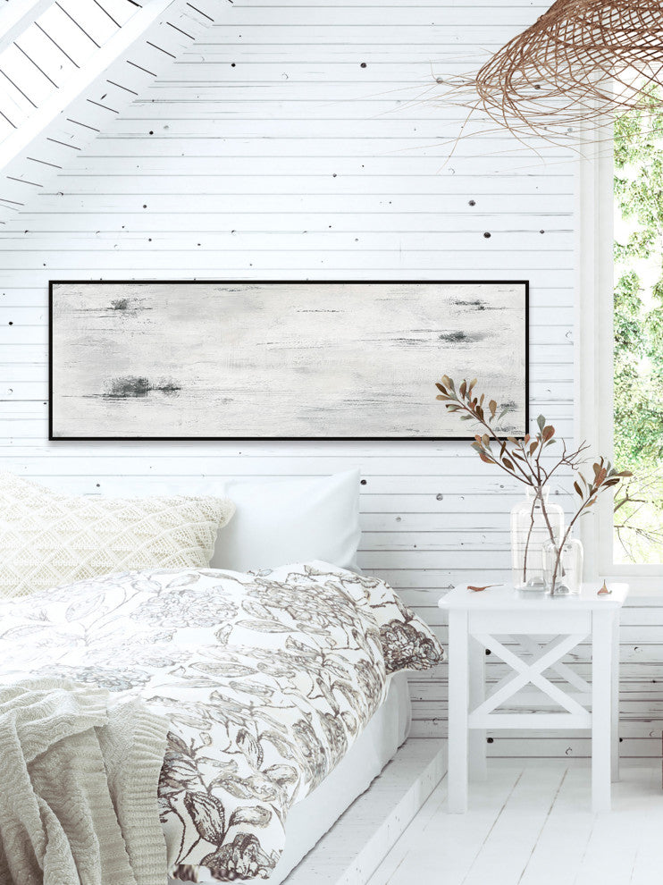 "Flames of Existence" Floater Framed Painting Print on Canvas, 45x15