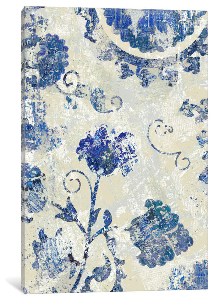 "Adornment Panel Indigo II" by Ellie Roberts, Canvas Print, 40"x26"