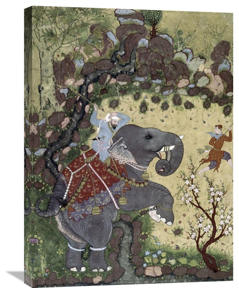 "Subduing an Enraged Elephant" Artwork, 22"x30"