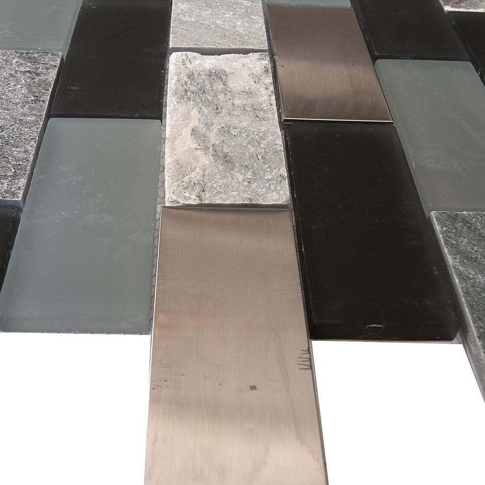 Glass, Stone and Metal Mosaic Tile, Granada, Big Brick, Sample