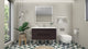 Belli 48" Wall Mounted Single Bathroom Vanity Set, Drak Gray Oak, Glossy White Top