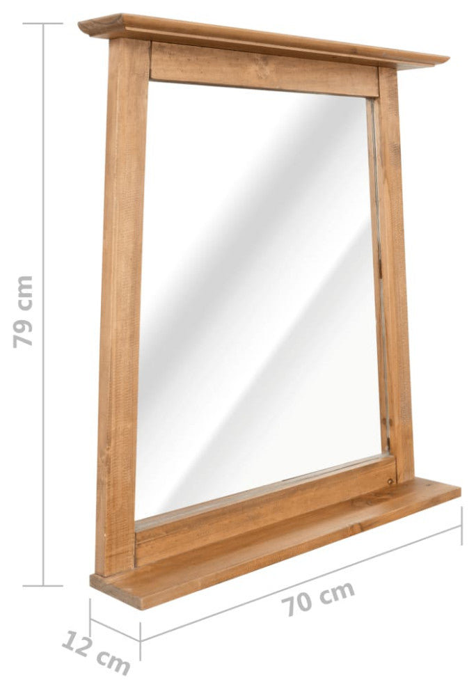 vidaXL Wall Mirror Vanity Mirror Bathroom Decorative Mirror Solid Pinewood