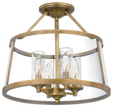 Barlow 4-Light Semi-Flush Mount, Weathered Brass