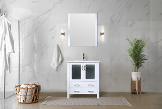 Volez Transitional White 30" Single Vanity Set