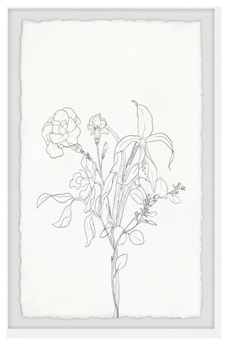 "Flower Outline" Framed Painting Print, 16x24