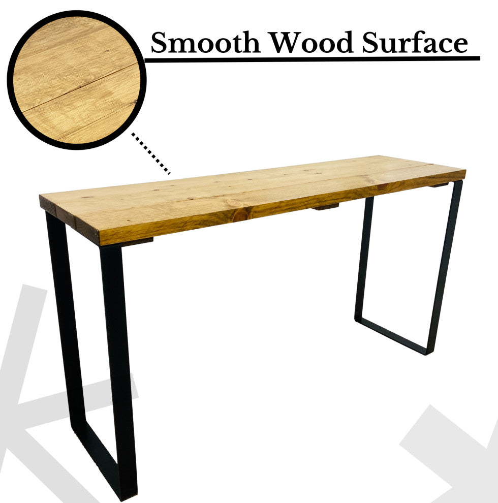 Barn Walls Bedroom Console Table Accent Table, Handcrafted, Golden Brown, 48" Length