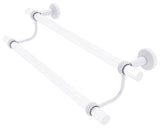 Pacific Beach 24" Double Towel Bar with Twisted Accents, Matte White
