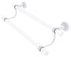 Pacific Beach 24" Double Towel Bar with Twisted Accents, Matte White