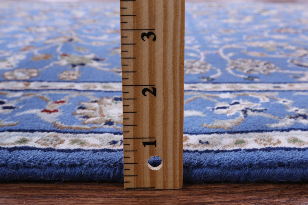 2' 9" X 9' 11" Persian Nain Hand Knotted Wool & Silk Runner Rug - Q13139