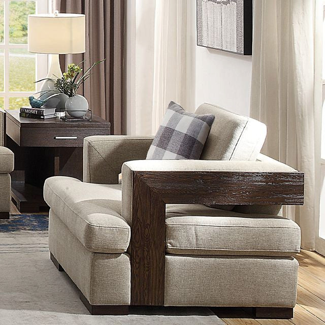 Niamey Chair With 1 Pillow, Fabric and Walnut