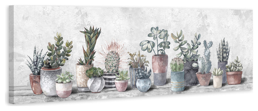 "Growing Cactus Indoors" Painting Print on Wrapped Canvas