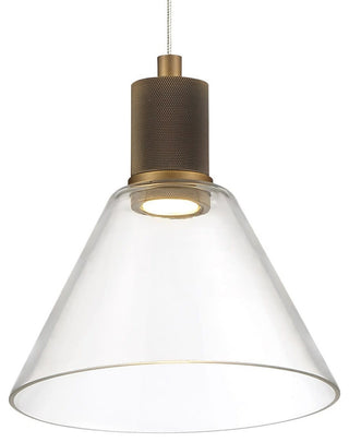 Access Lighting 63140LEDD/CLR Port Nine 8"W LED Mini Pendant - Antique Brushed