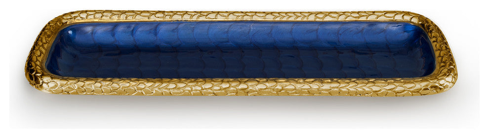 Florentine 16" Rectangular Tray, Gold Sapphire