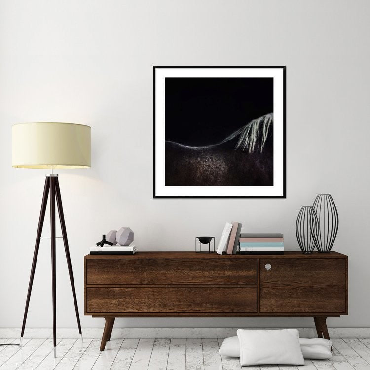 "The Naked Horse" Framed Digital Print by Piet Flour, 44x44"