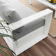 Sectional Sofa Table Set, White Gray, Aluminum, Modern, Outdoor Patio