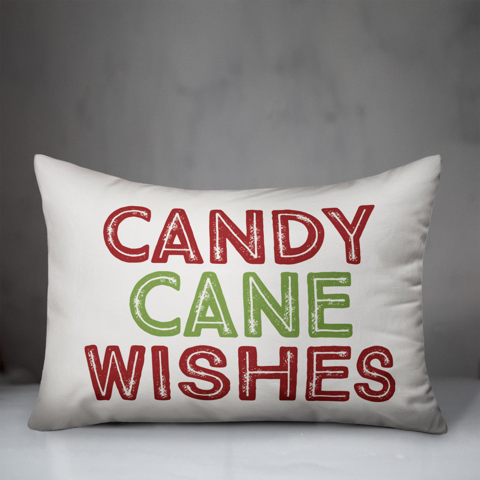 Candy Cane Wishes 14"x20" Throw Pillow Cover
